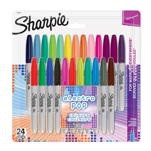 Sharpie Fine Permanent Marker Electro Pop (24)