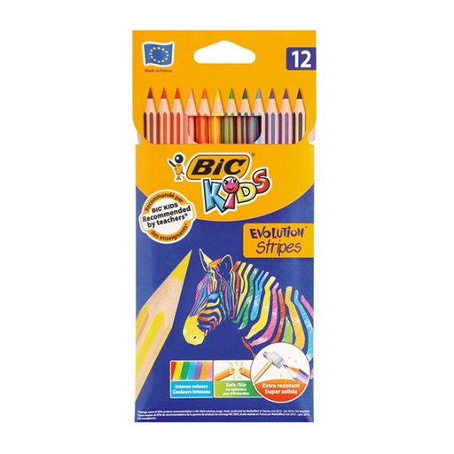 Bic Kids Evolution Stripes Colour Pencils (12)