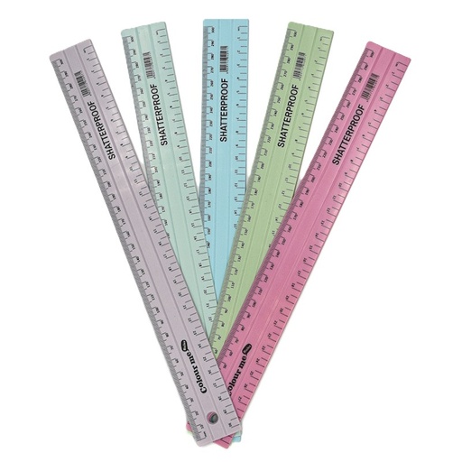 Colour Me Pastel Coloured Ruler 30cm (assorted)