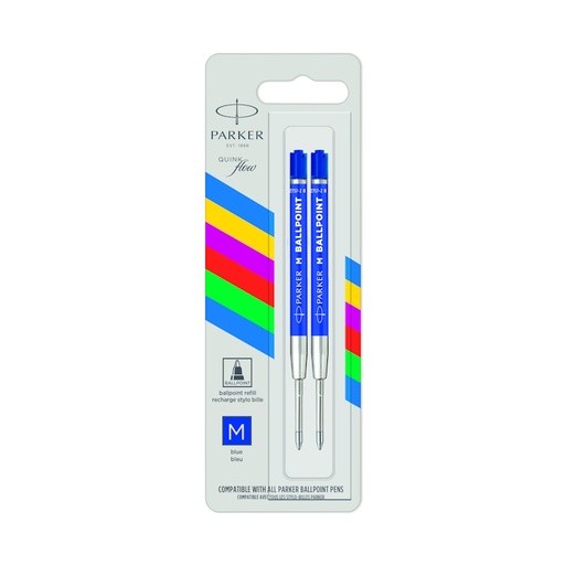Parker Ball Point Econo Refill Blister of 2 (medium nib blue)