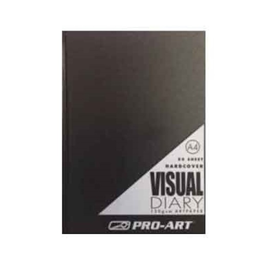 Pro-Art Hard Cover Visual Diary with Black Paper A4 150gsm (30 sheets)