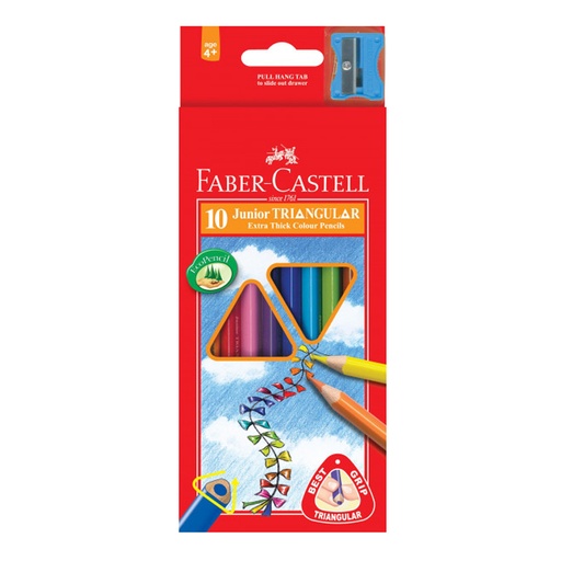 Faber-Castell Junior Triangular Colour Pencils (10)