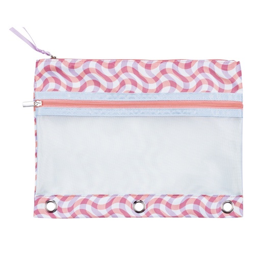Colour Me Vibes Double Pencil Bag Blue with Mesh (8285)