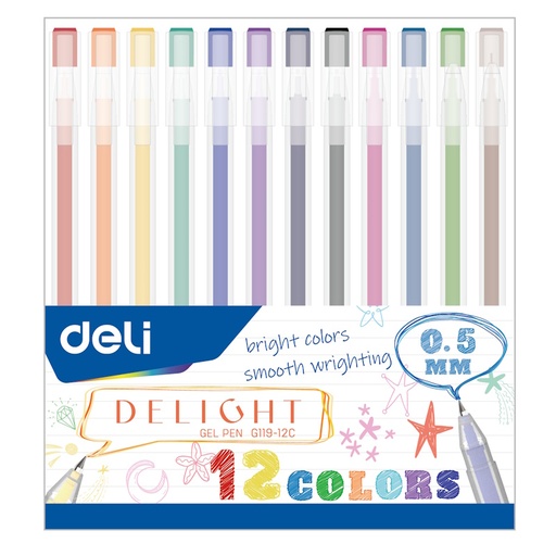 Deli Delight Gel Pen 0.5mm (12)