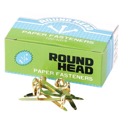 Brass Paper Fasteners Round Head (100)