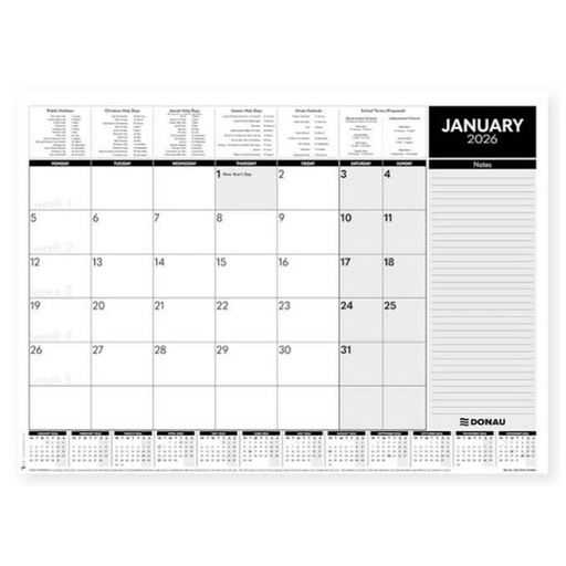 Donau Desk Calendar Pad 2026 A2