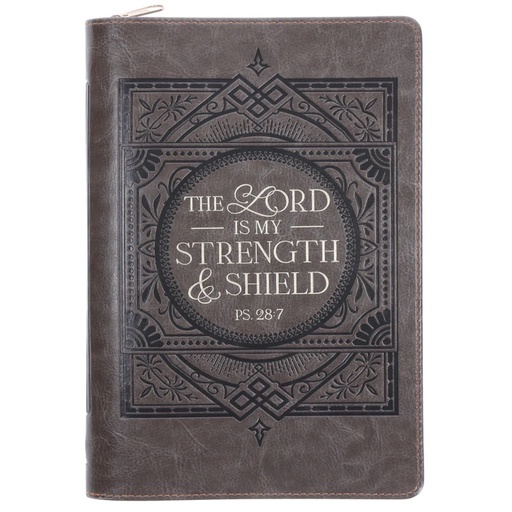 The Lord is My Strength and Shield Faux Leather Journal with Zip (XJL902)