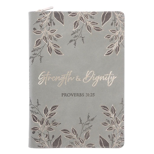 Strength and Dignity Faux Leather Journal with Zip (XJL906)