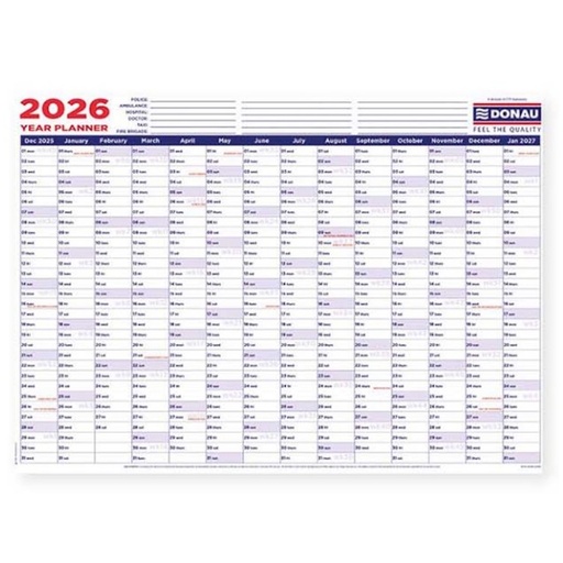 Donau Polyprop Wall Year Planner A1