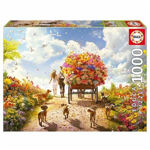 Carrying Flowers Cardboard Puzzle (1000 pieces)