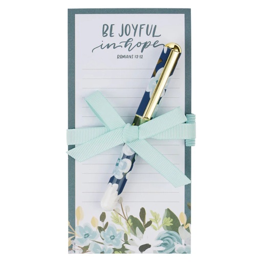 Be Joyful in Hope Magnetic Notepad with Pen (FN078)
