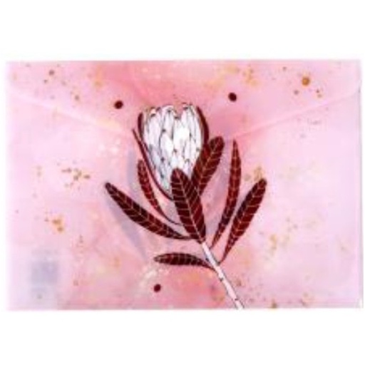 Kenzel Button Envelope A4 (gold protea)