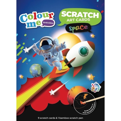Colour Me Activities Scratch Art Cards (space)