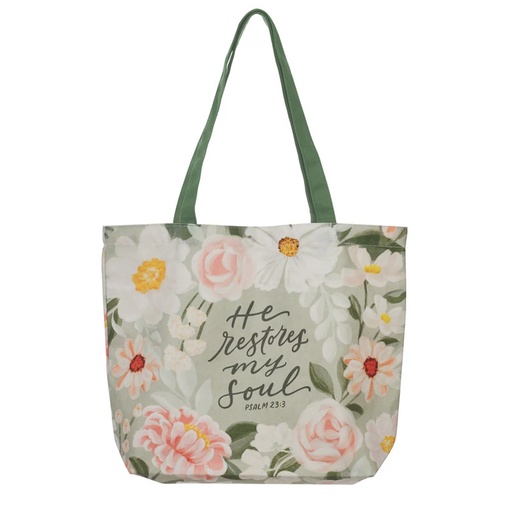 He Restores My Soul Cotton Canvas Tote Bag (TOT233)